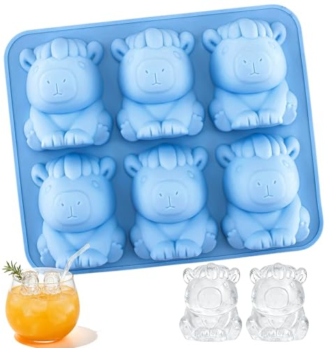 Capybara Ice Cube Mould for Drinks | Flexible Silicone Construction, Detailed 3D Ice Shapes, Suitable for Whiskey Cocktails Coffee, Home Bar Accessory