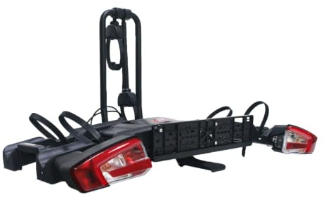 SwissOutdoor Fahrradträger E-Bike klappbar 2 Fahrräder 60kg für Anhängerkupplung | LED Rückleuchten | abschließbar | 13-poliger Stecker | faltbar | für SUV Kombi Van | Fatbike MTB Trekkingrad