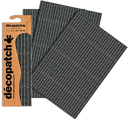 Décopatch C759O - 1 busta da 3 fogli di carta stampata 30x40 cm, Frecce