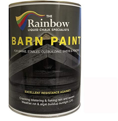 Rainbow Chalk Markers Garden Wood Paint - 2.5L White | Matte Water-Based Shed, Barn, Exterior Wall & Wooden Building Paint | Durable Acrylic Coating Prevents Mould & Unlikely to Flake, Crack or Fade