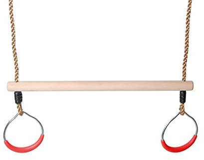 OTITU Anneaux d'escalade pour Enfants pour Balançoire De Jardin Enfants, Balançoire De Jeu Balançoire - Anneaux De Gymnastique en Corde pour Enfants Anneaux De Gym Rouge