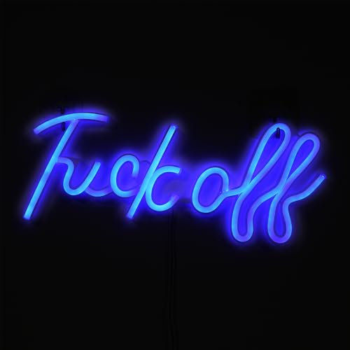GUOCHENG Blue Neon Letters Light Sign Light-up Neon Word Signs Battery&USB Powered Neon Wall Hanging Decor for Home Bedroom Party