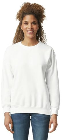 Gildan Felpa Girocollo In Pile, Modello G18000, Felpa Uomo, Bianco, XXL
