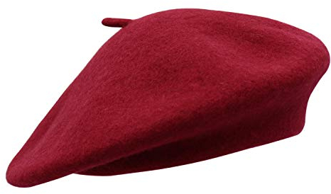 Umeepar Damen Wolle Französischen Baskenmütze (Burgund)