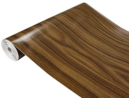 DecoMeister Klebefolie in Holz-Optik Holzfolien Deko-Folien Holzdekor Selbstklebefolie Möbelfolie Selbstklebend Fertigrolle Holz Folie für Möbel Nussbaum Mittel 45x240 cm