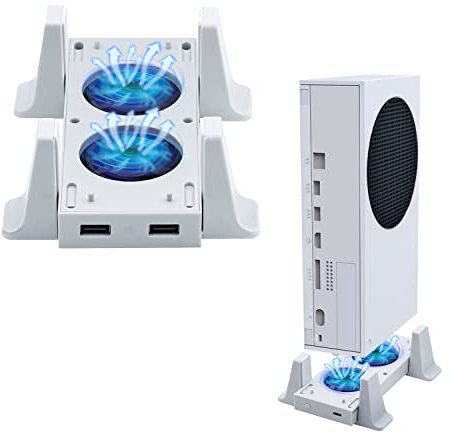 Mcbazel Vertical Stand Cooling Fan for Xbox Series S Cooling Stand with Led Indicator/Two USB Ports(Only for Xbox Series S)