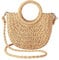 JOLLQUE sac de plage bandoulière en paille pour femme, petit sac à main tissé à la main pour l'été (Mini Kaki)
