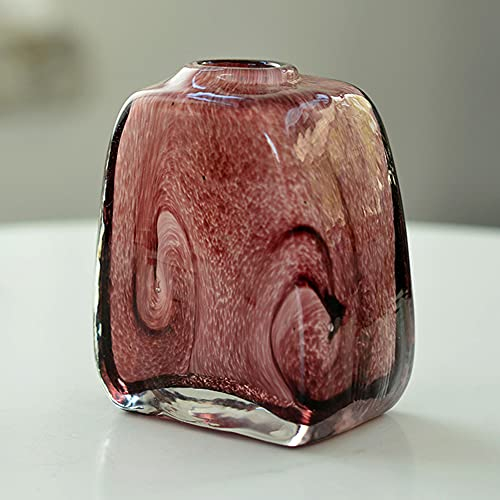 croselyu Vase miniature en verre transparent fait à la main - 7 cm de haut - Décoration créative - Petit vase décoratif - Marron
