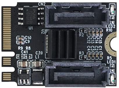 ChenYang Adattatore per scheda di estensione PCIE 3.0 M.2 (A+E Key) a 2 SATA 3.0 per scheda madre SATA Hard Drive Port Extension