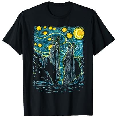 Argonath Sternennacht im Van Gogh-Stil T-Shirt