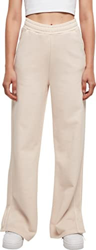 Urban Classics Damen Ladies Heavy Terry Garment Dye Slit Pants pink, XL
