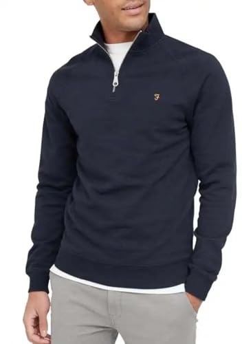Farah Mens Zip Jumper Long Sleeve Cotton
