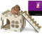 HIIMALEX Cachette de lapin extra large et robuste pour intérieur - Maison de jeu avec escaliers - Bords arrondis - Habitats amovibles pour lapin, hérisson, cochon d'Inde, chinchilla, hamster, gerbille