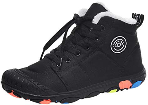 Botas de nieve unisex, botas térmicas para mujer, con forro corto, botas de invierno, botas con cordones, botas de nieve, botas de senderismo, impermeables, antideslizantes, resistentes al agua,