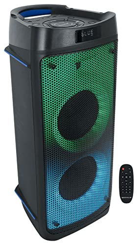 Rockville Bass Party 65 1200 W Battery Powered LED Bluetooth Speaker Microphone Input, Black