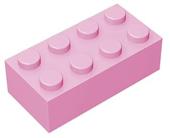 TTEHGB TOY Bloc de briques classiques en vrac 2x4 - 100 pièces - Rose brique de construction - Compatible avec pièces Lego 3001 (couleur : rose)