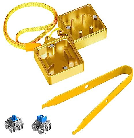 LexonElec Switch Opener Kit with Switch Puller Aluminum Keyboard Switch Opener for Cherry MX Gateron Kailh Box Outemu Akko Panda Switch, Switch Opener for Mechanical Keyboard with Metal Magnet - Gold