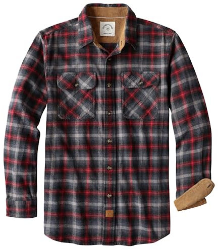Dubinik® Chemise Flanelle Longues Chemise a Carreaux Homme 100% Coton Confort Casual Chemise Bûcheron avec Poches