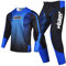 Willbros Motocross Jersey and Hosen Combo Erwachsener Offroad Reiten Anzug MX Getriebe Set Dirt Bike Schwarz Blau (Jersey XL Hosen 36)