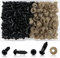 Sicherheitsaugen 6mm Set, 200 Stück Kunststoff Sicherheit Augen mit Unterlegscheiben, Puppenaugenersatz, DIY Handwerk Spielzeug Zubehör für Puppe, Plüschtier, Marionette und Marionette Basteln