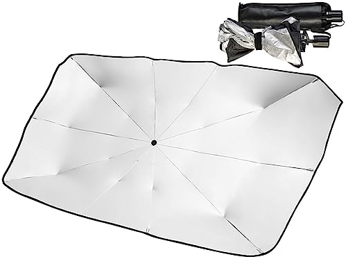 Lescars Auto Sonnenschutz: Wärmeisolierender Sonnenschutz für die Autoscheibe, 125 x 65 cm, UV50+ (Windschutzscheibe, Frontscheibe innen, Falt Sonnenschutzfolie)