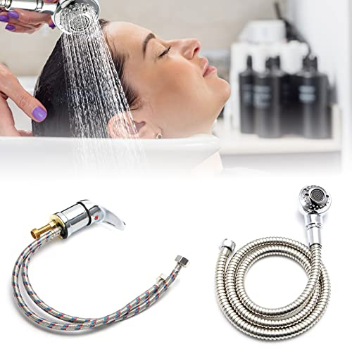 Juego de grifos mezcladores rociadores, cabezal de ducha con manguera, cabezal de ducha de mano, grifo de peluquería con válvula mezcladora de frío y calor para peluquería, baño, spa