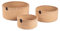 Darido 3er Set Aufbewahrungskorb aus Baumwolle, Runde 29x13CM, Handgeschnitzt Honig Obstkorb, Organizer Küche, Aufbewahrung Badezimmer Körbchen, Raumdekoration, Geflochtener Korb