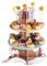 Papierdrachen Kuchen-Etagere für Ramadan - wundervolle Tischdekoration - perfekt für Naschereien zum Zuckerfest - goldfoliert - mit 12 passenden Muffin-Steckern - Set 3