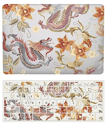 Coque Compatible avec Macbook Pro 13 Pouces Modèle A2338 M1 A2289 A2251 A2159 A1989 A1708 A1706 2020 2019 2018 2017 2016, Plastique Case Rigide Housse Étui & Protection Clavier, Dragon