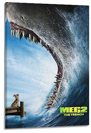 VZRSQZK Filmposter Megalodon 2 Trenchs, dekoratives Gemälde, Leinwand-Wandposter und Kunstdruck, modernes Familienschlafzimmer-Dekor-Poster, 60 x 90 cm