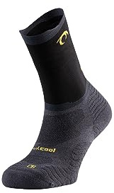 Lurbel Trail Socken Rise Five, Anti-Blasen, atmungsaktiv, Grau / Schwarz, S