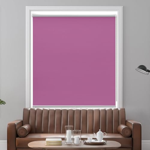 Doppelrollo Klemmfix Ohne Bohren 100 x 210 cm Hitzeschutz und Sichtschutz Fensterrollo Klemmrollo Einfache Installation für Fenster und Türen, Rosa