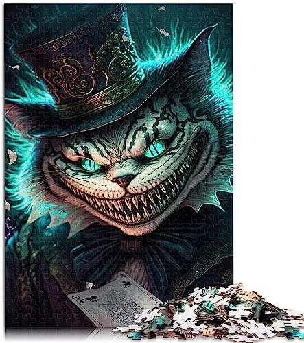 Grinsendes Cheshire-Puzzle, 1000 Teile, für Erwachsene, Papppuzzle für Erwachsene und Kinder ab 12 Jahren, 26 x 38 cm