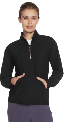 Skechers GOLUXE Rib 1/4 Zip, Bold Black, 48