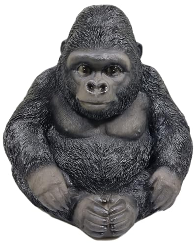Fachhandel Plus Dekofigur Gorilla Pepe Gartendeko Tierfigur Indoor Outdoor AFFE Silberrücken