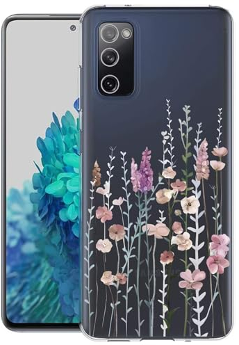 Kaywzo Hülle für Samsung Galaxy S20 FE,Transparent TPU Handyhülle mit Gemälde Blume Muster,Ultradünn Stoßfester Schutzhülle,Schön Silikon Cover Case-3