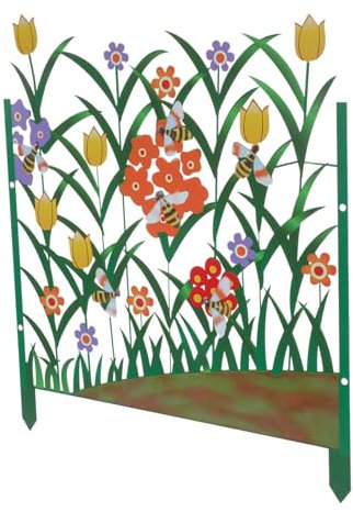 Milisten Decorazione Da Giardino Con Motivo A Recinzione in Ferro Ape Larghezza 30x27 Cm Bordatura Per Balcone Divisorio Per Cortile Recinzione Schermante