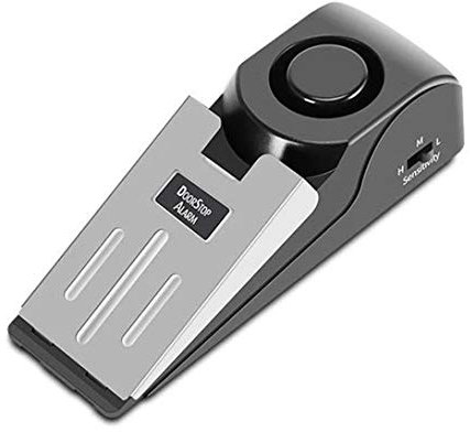 Door Wedge,Door Stopper,120 Db Stop System for Home Dormitory Security Security Home Wedge Door Stop Alarm Block Stop System (Silver)