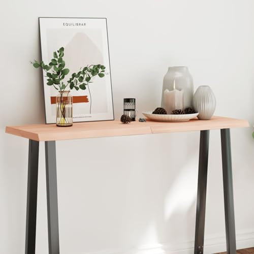 ShGaxin Tablero de Mesa Madera Maciza Roble Borde Natural 120x50x6 cm, Encimera Cocina, Tableros De Madera, Table Salon, Encimera De Madera