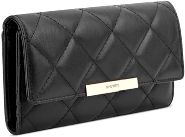 Nine West Mirabella Check sec Wallet, Schwarz