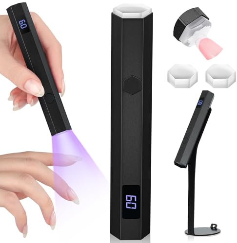 SAVILAND 10S Ultra-Fast Cure Small U V Light for Nails: 2 Timer Handheld U V Nail Lamp Mini with Nail Stamper & Stand Portable U V Flash Light for Nails Salon Use SSProLamp X