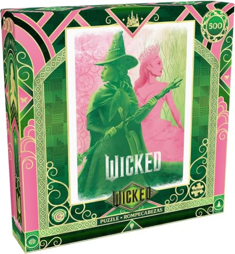 Buffalo Games - Wicked - Pink Goes Good with Green - 500 Piece Jigsaw Puzzle for Adults Challenging Puzzle Perfect for Game Nights - Finished Puzzle Size is 21.25 x 15.00