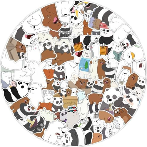 We Cute Bears Aufkleber, 50 Pcs We Cute Bears Figur Vinyl Wasserdichte DIY Stickers Für Wasserflasche Scrapbook Skateboard, Cute Bears Merch