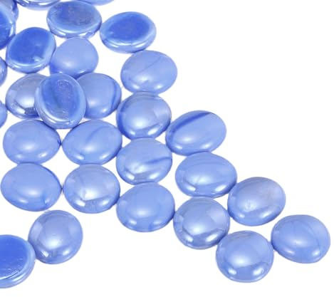 QUARKZMAN Keramikperlen Flache Keramik Helle Blau Irisierend 0.67-0.75 Zoll