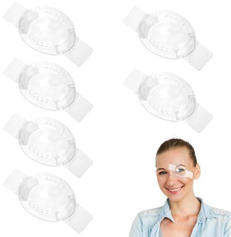 PYEUIFT 6 Pièces Cache-yeux post-opératoires transparents ventilés, Cache-œil médical, transparent, confortable après une opération, cache-œil respirant pour cache-œil gauche ou droit, en plastique