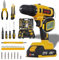 Jamjar 21V Cordless Drill & 86-Piece Tool Kit – 44Nm Torque | 0–1400RPM | 2 Batteries | Hammer, Spanners, Screwdrivers, Wall Plugs & More – DIY Power Tool Set in Case