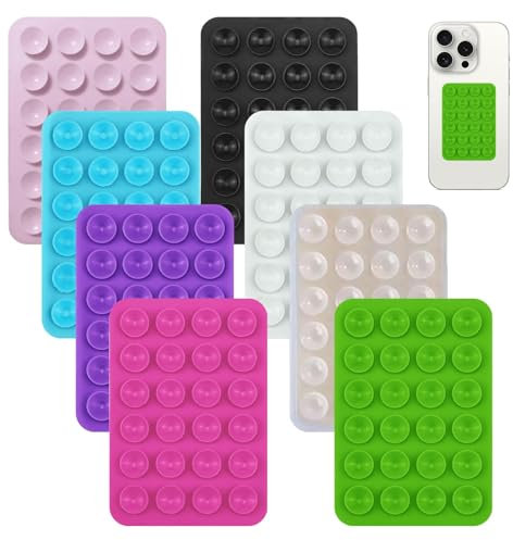 Suction Phone Holder,8 PCS Sticky Phone Holder Case for Wall,Suction Cup Sticky Phone Grip,Anti-Slip Phone Suction Pad,Multifunctional Suction Cup Phone Holder,Suction Phone Case Adhesive Mount