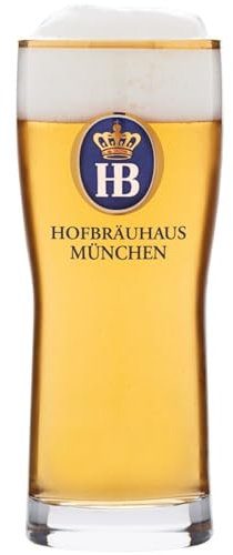 Hofbräuhaus - Bicchiere da birra originale, 0,3 l, con logo HB, 0,3 l, ideale come regalo per la birra per uomini e grandi idee regalo per birra (1, 0,3 litri)