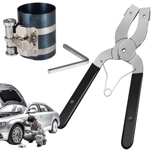 Piston Ring Tool, Engine Repair Kit, Ring Installer Remover, Adjustable Clamp Plier Set, 1 Set for Car Truck Rv Automotive Maintenance, 5.3 17.5cm 408g Steel