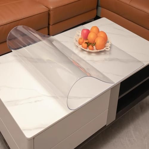 Transparent 2mm Folie für Ihren Tisch tischfolie für glastisch nach maß,Rechteckig Tischdecken Wasserdicht für Coffee Table,Restaurant,Kitchen/Esszimm